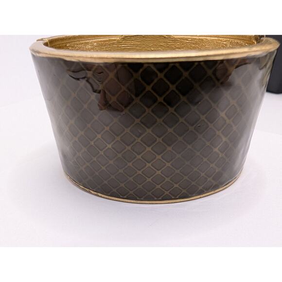 Lia Sophia Wide Hinged Cuff Bracelet Black Rhinestone Gold Tone - Picture 3 of 6